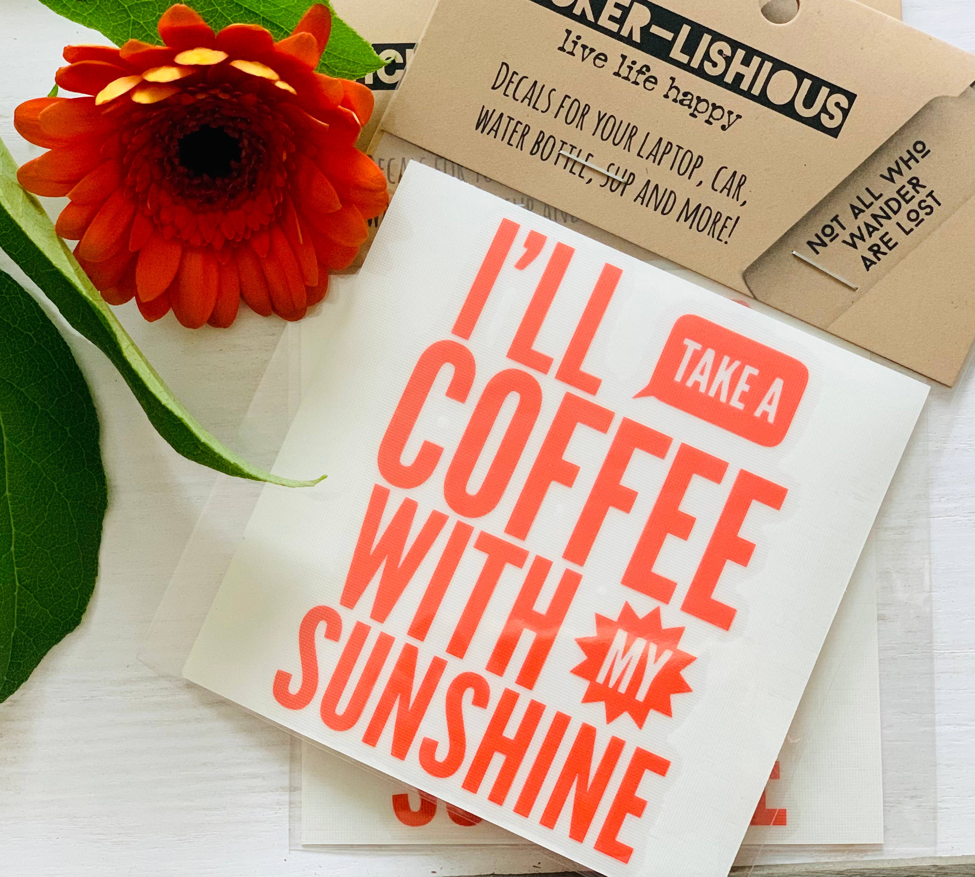 Stickerlishious - Wholesale Sticker - I'LL TAKE A COFFEE WITH MY SUNSHINE DECAL1