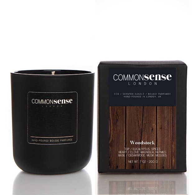 Woodstock, Monochrome soy glass candle for wholesale by Common Sense London