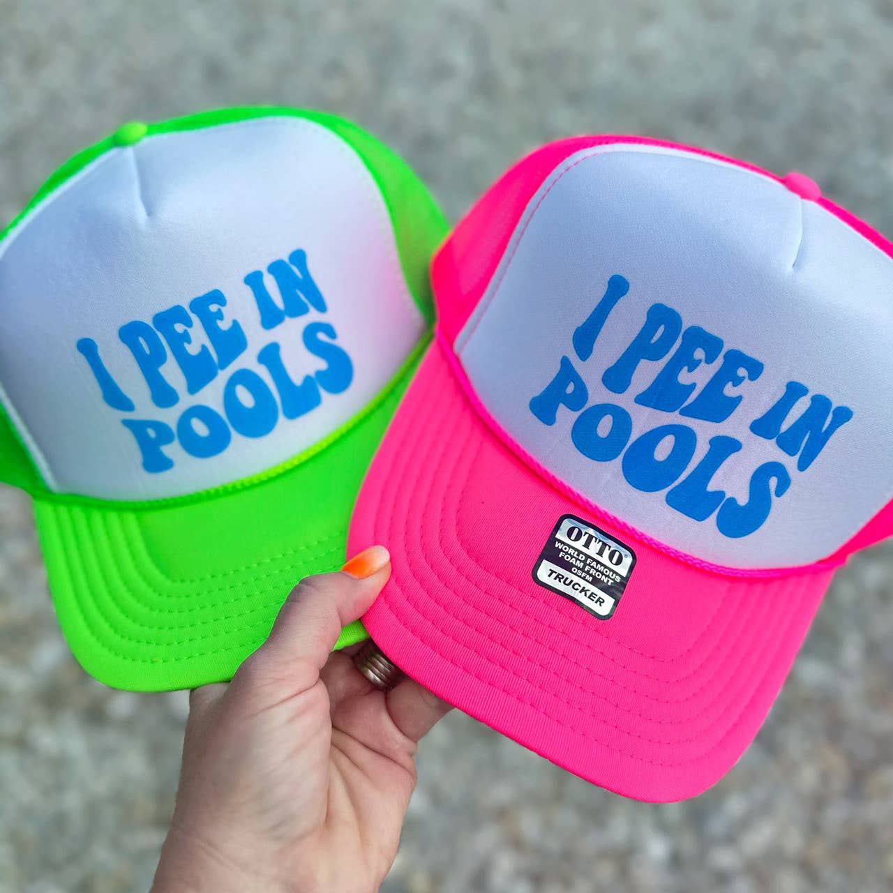 Trendy Tee Co. - Wholesale Trucker Hat - Women's - I Pee In Pools Neon Foam Trucker Hat9