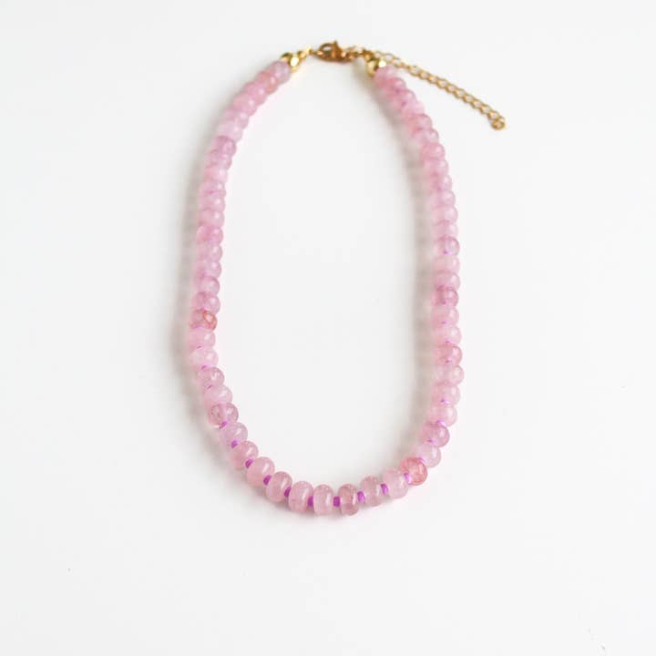 Social Grace & Company - Vendita all'ingrosso Collane di perline/perle - Collana Collezione Costiera - Collana di Pietre Preziose in Vetro, Girocollo con Perline di Vetro Anthro, Collana Artigianale con Perline Colorate, GemN-051