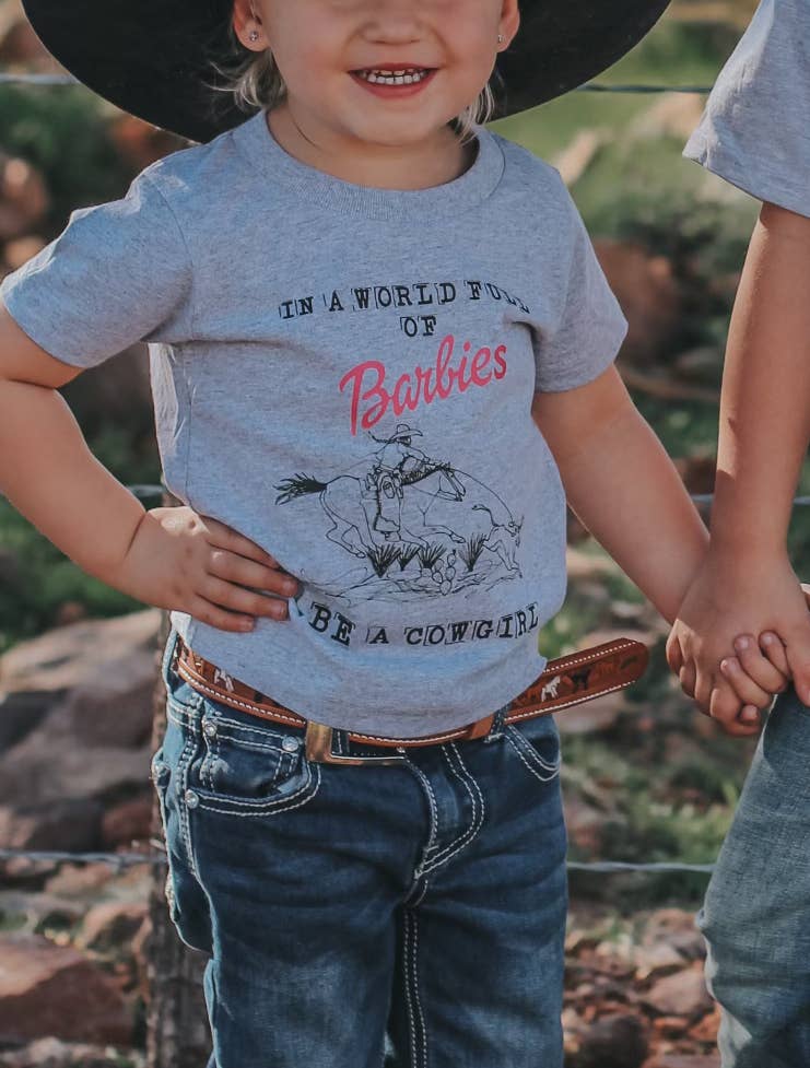 Ranch Girl Gear - Wholesale T-Shirt - Kids - In A World Full of Barbies Be A Cowgirl Youth/Toddler Tee1