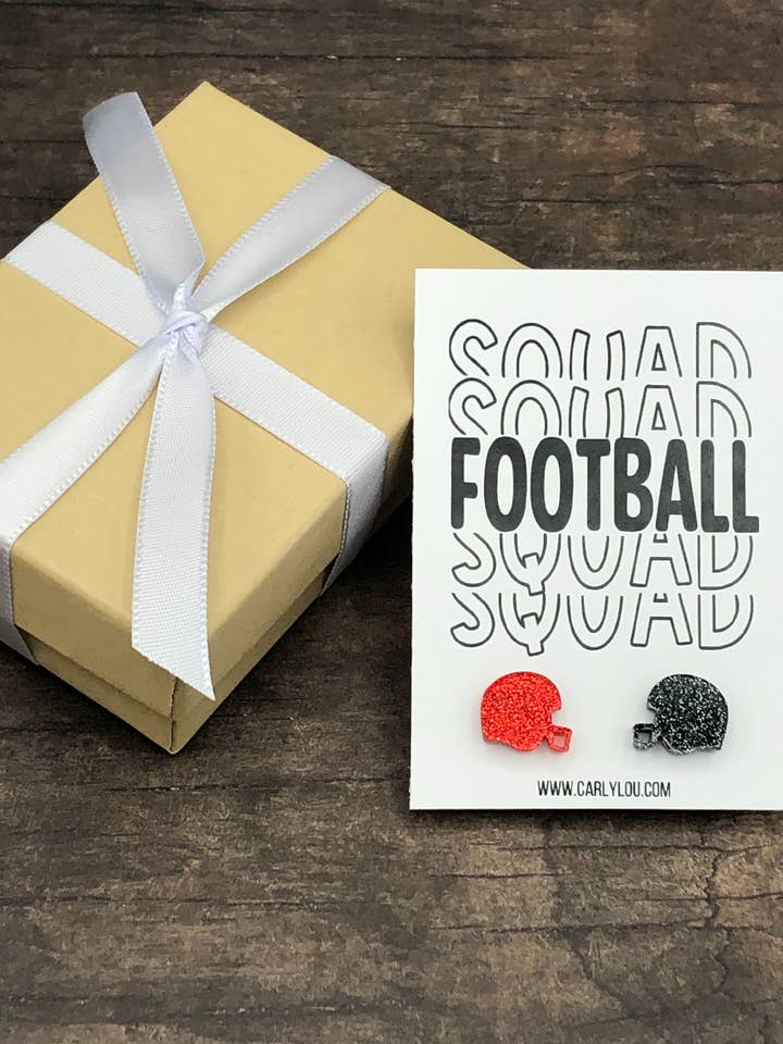 Custom Team Colors Football Helmet Earrings for wholesale by Carly Lou