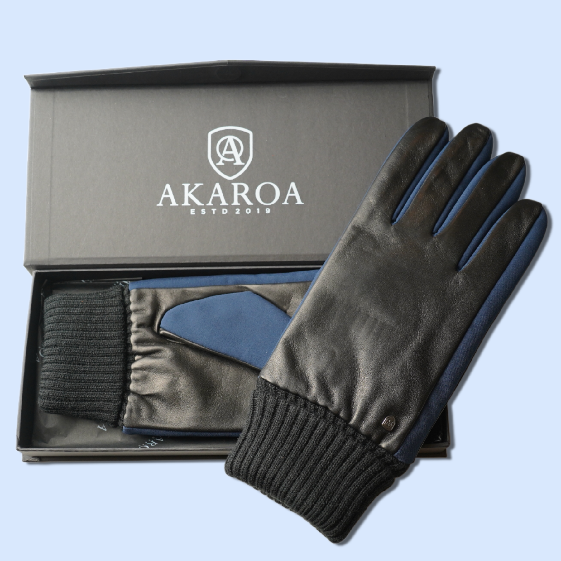 Akaroa - Wholesale Gloves - Men's - VAL men's leather gloves, smartphone function, Italian leather, Thinsulate thermal lining4