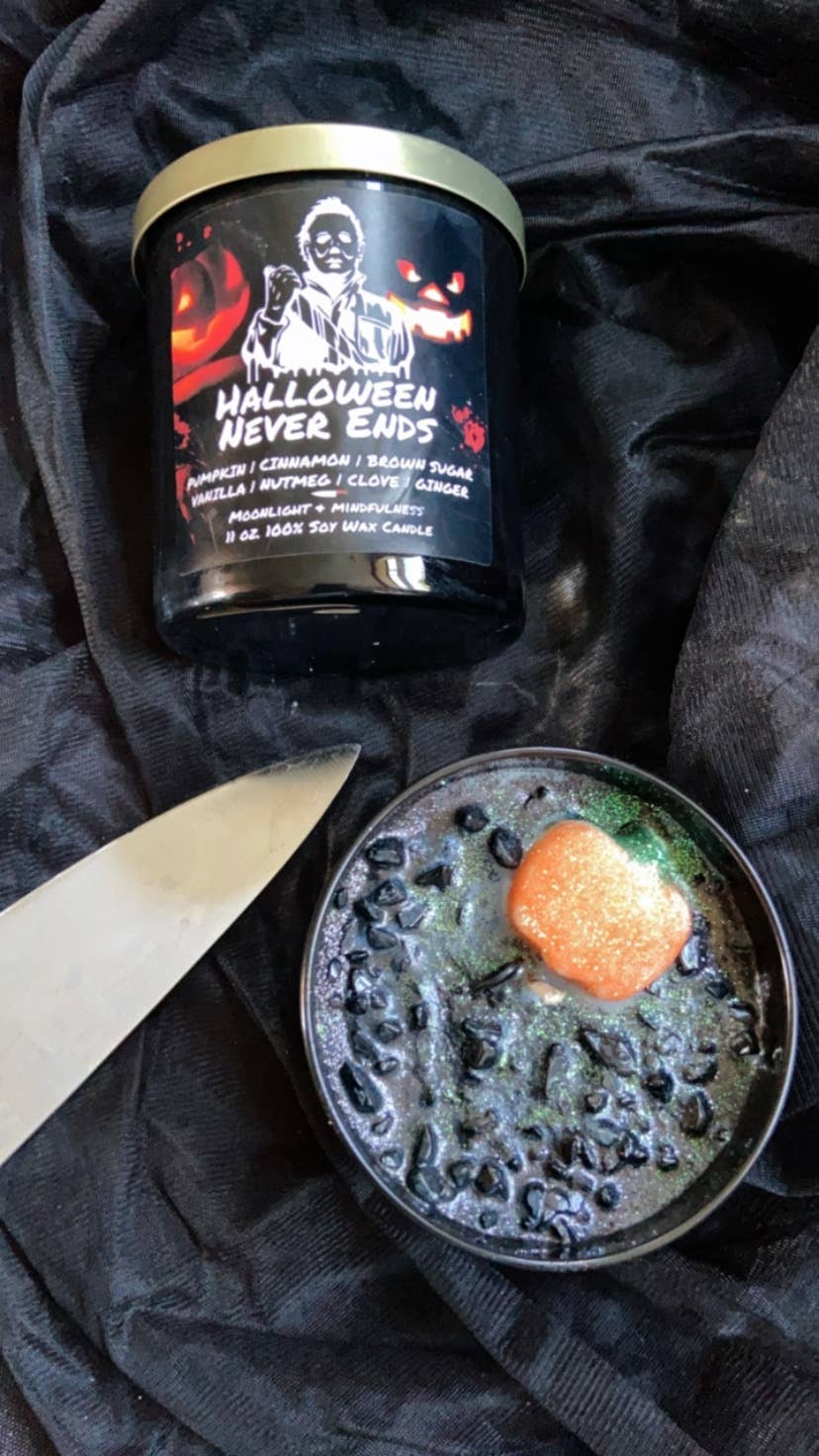 Moonlight & Mindfulness - Wholesale Jar/Filled Candle - Horror Movie Crystal Candles, 100% Soy Wax, Spooky Decor21