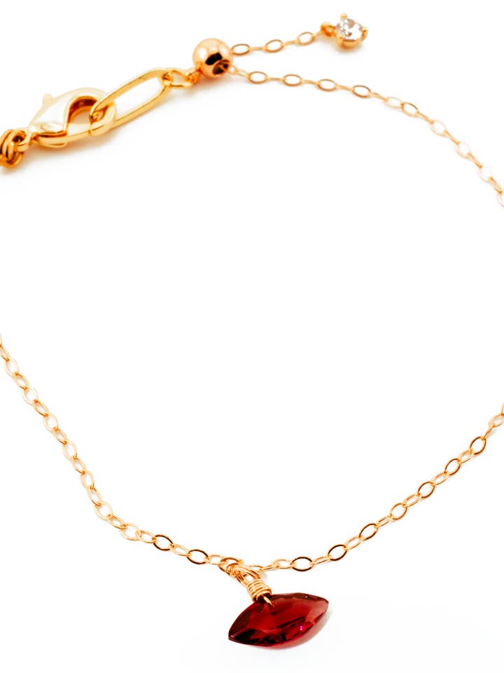 Garnet Marquise Gold-filled Chain Bracelet for wholesale by Iggi