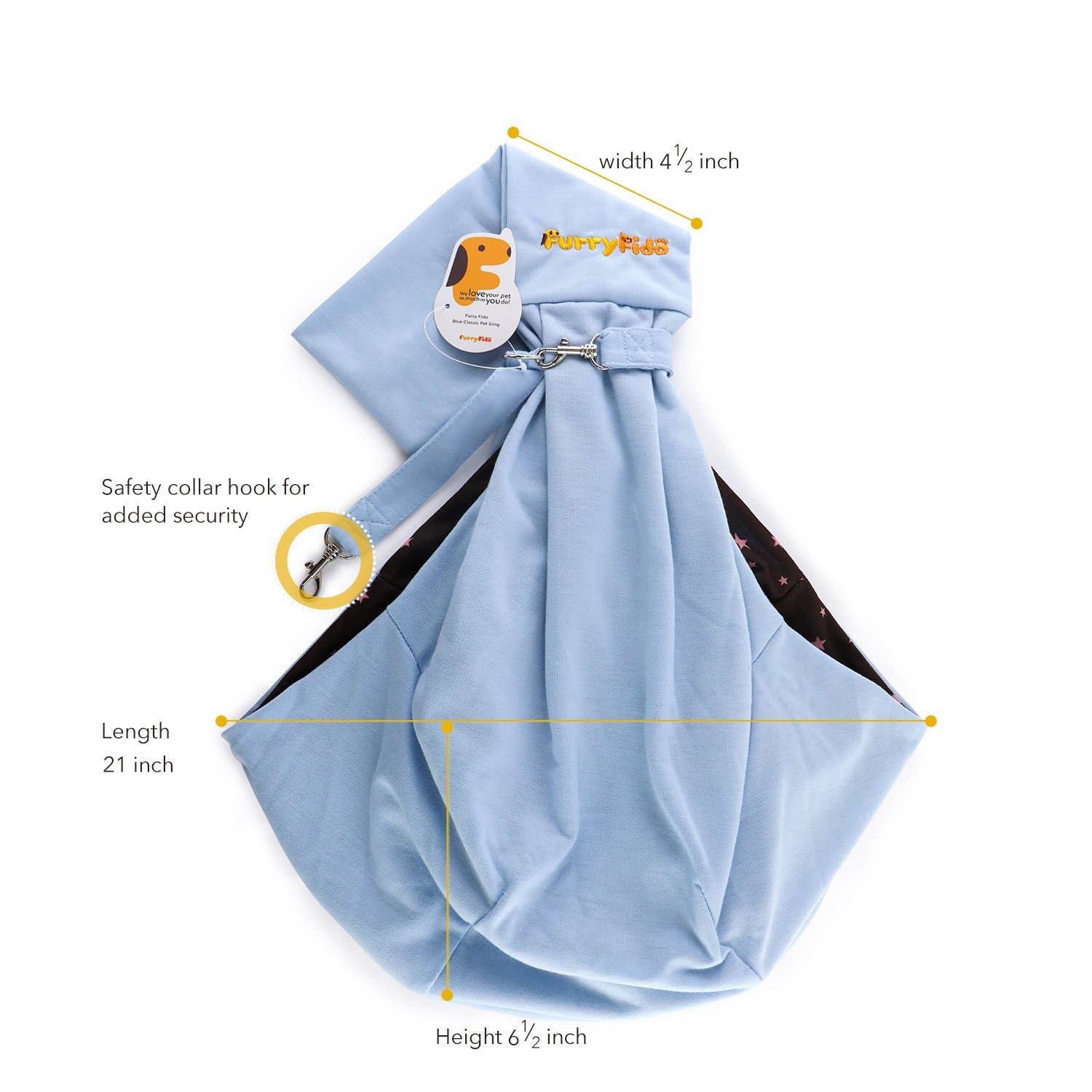 Furry Fido Pet Supplies - Wholesale Pet Carrier - Cat/Dog - Furry Fido Classic Pet Sling - Blue3
