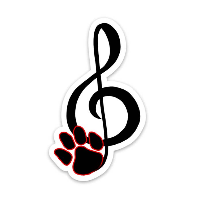 Clef de sol avec patte - Sticker pour la vente par Kevin & Kaia