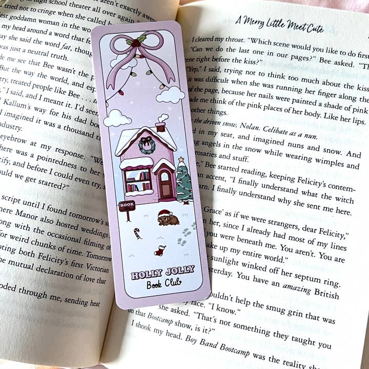 Holly Jolly Book Club Bookmark for wholesale by Glitter Paper Scissors