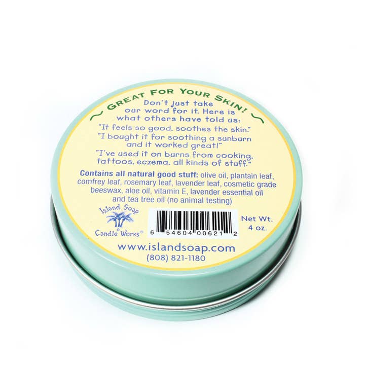 Island Soap & Candle Works - Wholesale Healing Salve/Balm/Cream - Large All Natural Surfer's Salve - 4 oz. Tin1