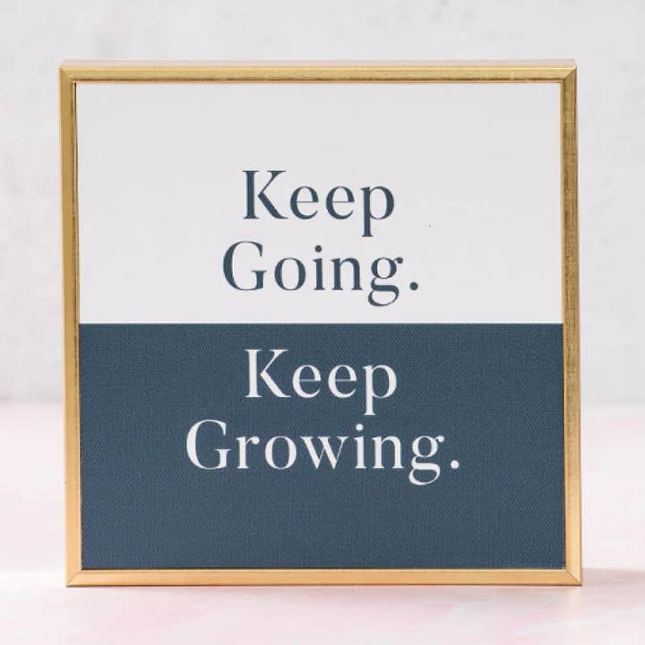Keep Going Quotable Canvas Tabletop Décor for wholesale by Tate + Zoey