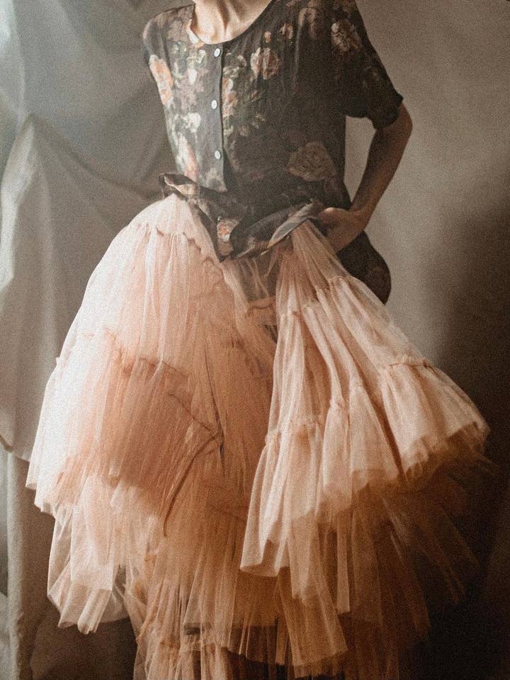 Celeste tulle tutu . Champagne. for wholesale by Miss Rose Sister Violet Australia