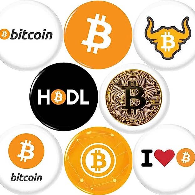 Pinbax Express - Wholesale Lapel Pin/Button - BITCOIN x 8 NEW 1" inch (25 mm) buttons pins badges crypto0