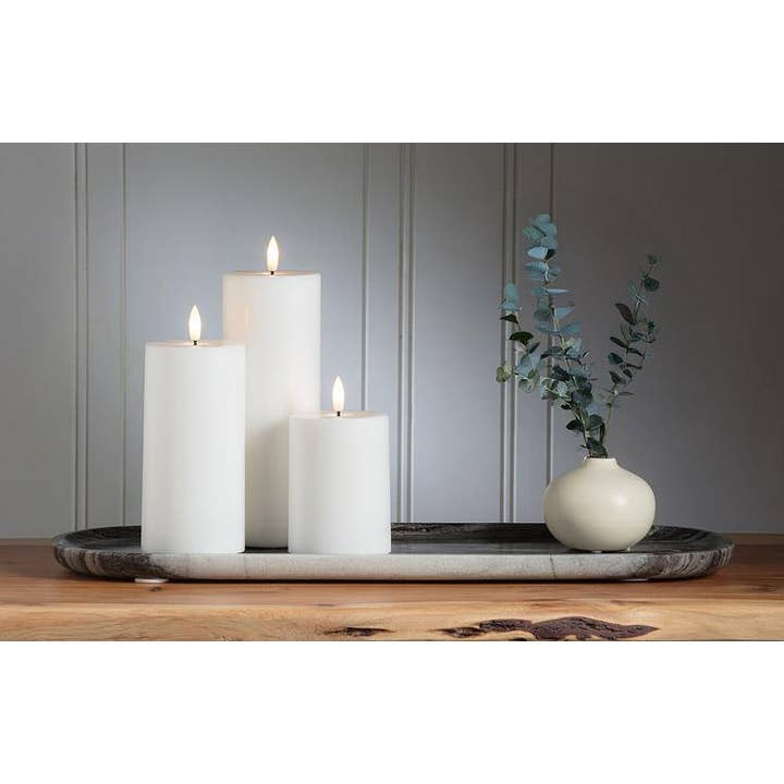 Abbott - Wholesale Flameless Candle - White LED Pillar Candle - 3x8"H