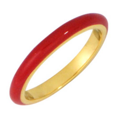 Cherry Red Enamel Gold Ring for wholesale by Claire Hill Designs