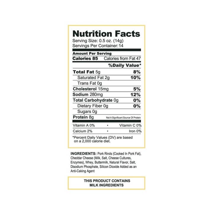 Pork King Good - Wholesale Puffed Snack - Pork King Good White Cheddar Pork Rinds 7oz Bag2