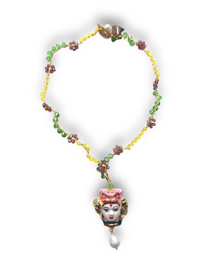 Collier Reine Fiori Court pour la vente par Truhanas