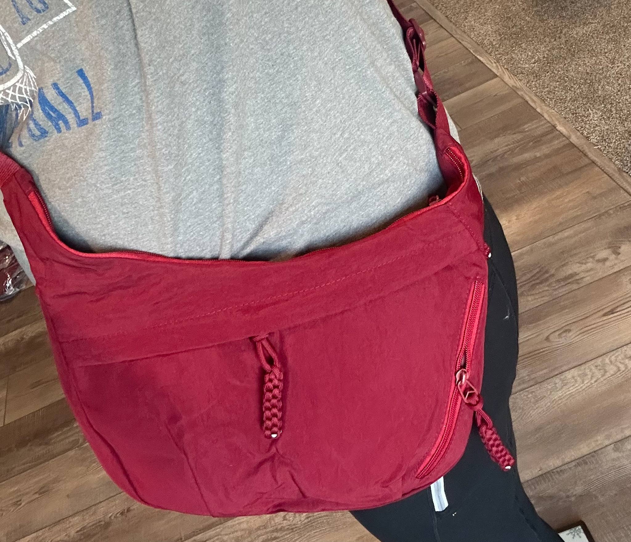 JILLIAN INK LLC - Wholesale Crossbody Bag - Women's - Large Nylon Crescent 3 Zipper Bag 8