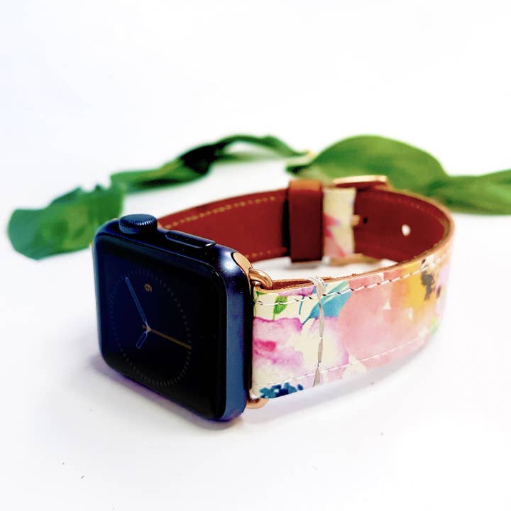 Cinturino Apple Watch in pelle stile acquerello per la vendita all'ingrosso da parte di Inky Goat