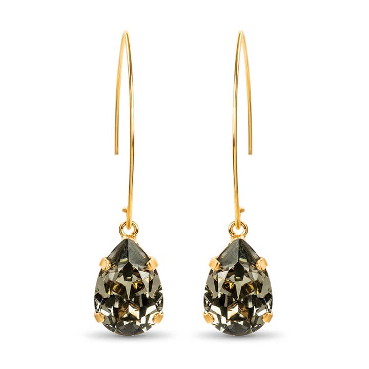 Pendientes de enhebrador Marqués - Diamante negro para venta al por mayor de Elayor Jewellery
