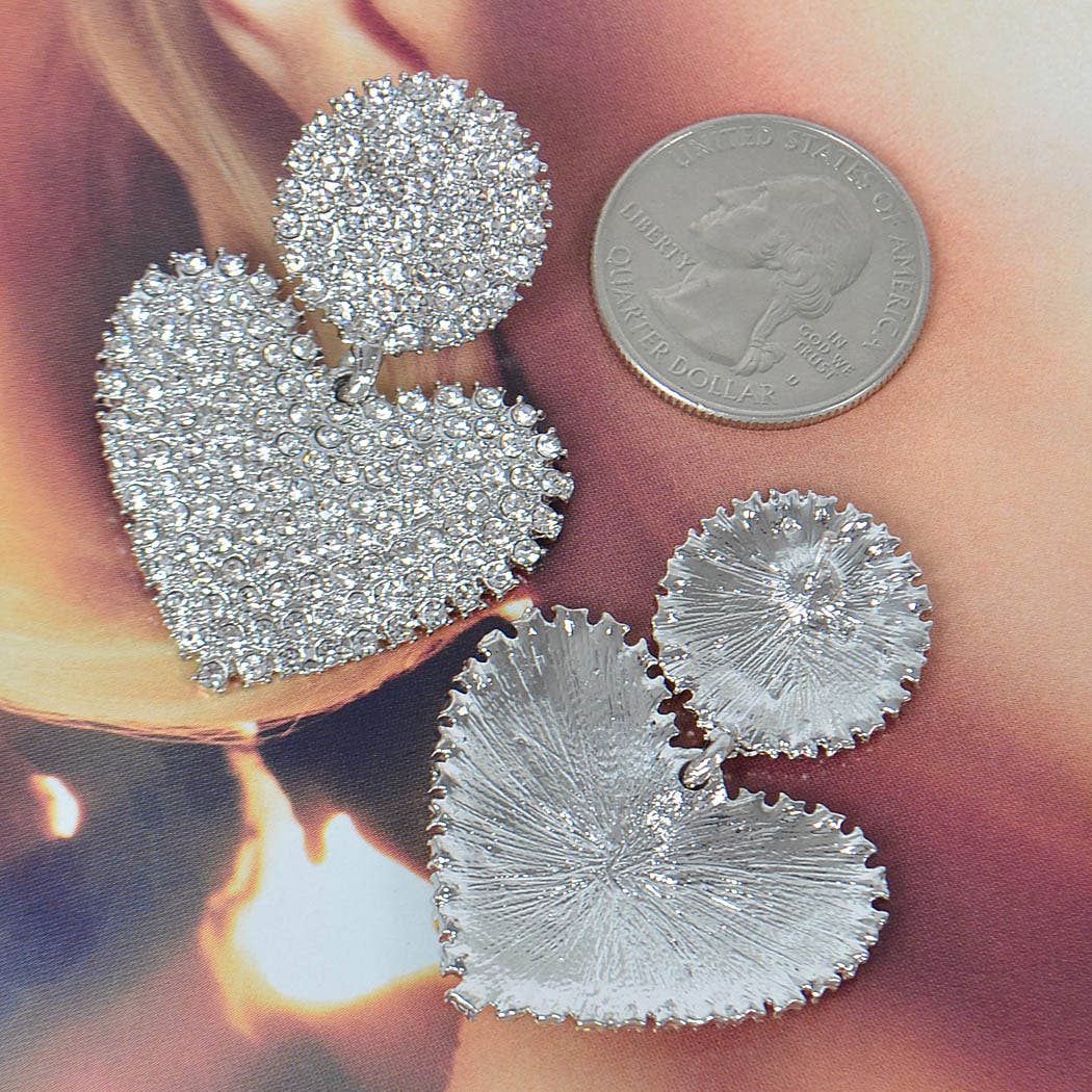 3AM BY H&D ACCESSORIES - Venta al por mayor Pendientes colgantes - Pendiente de diamantes de imitación en forma de corazón4