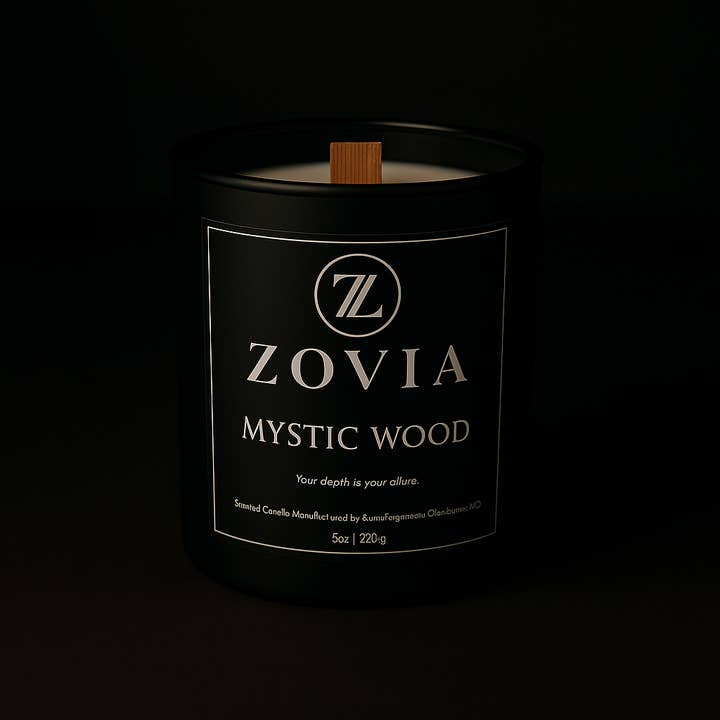 Mystic Wood Candle – Luxury Mahogany, Teak & Cedarwood Home Fragrance for wholesale by Zovia Fragrances