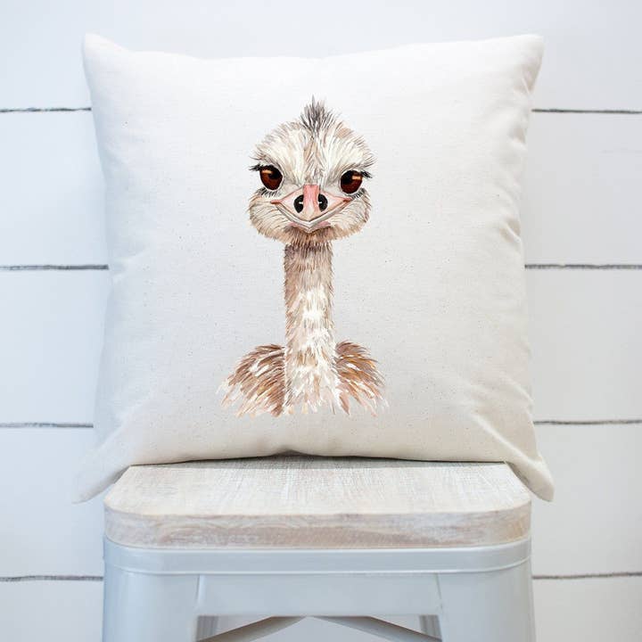 Struds pudebetræk husdyr Emu pude for engroshandel hos Rising Tide Vintage