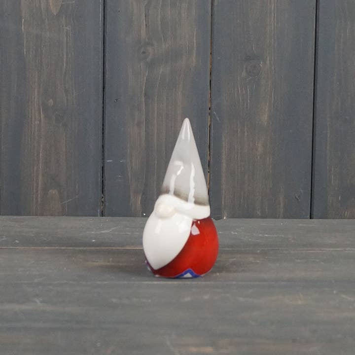 Red/Grey Ceramic Gonk for wholesale by Satchville