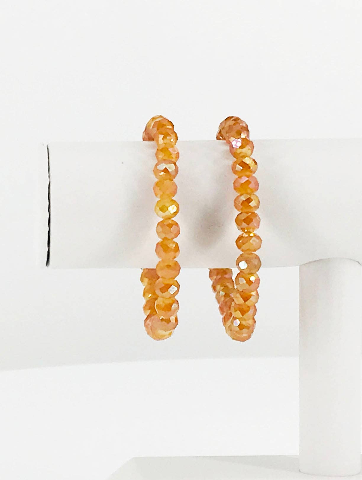 Magnolia & Peach Jewelry Boutique, LLC - Wholesale Beaded Bracelet - Burnt Orange Glass Bead Stretchy Bracelet0