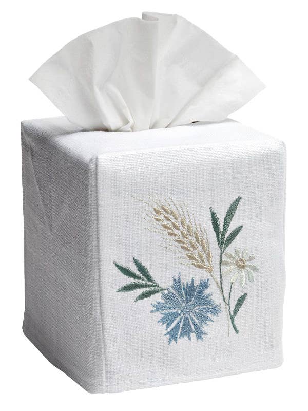 Jacaranda Living - Wholesale Tissue Box - Tissue Box Cover, Linen/Cotton, Embroidered4