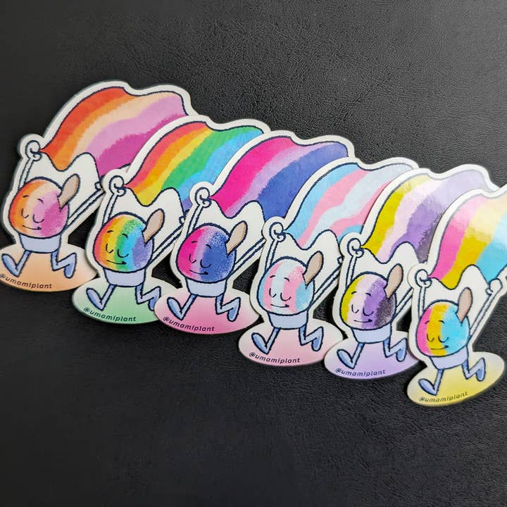 Rak-is Pride-flaggor vinylklistermärke för wholesale av UMAMIPLANT