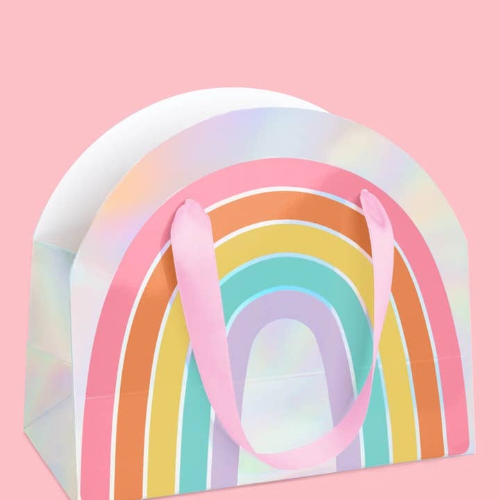 xo, Fetti - Wholesale Gift Bag Set/Pack - Rainbow Gift Bags - 10 iridescent + rainbow bags
