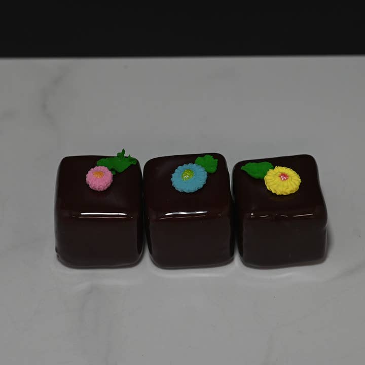 Just Dough It! Fake Foods - Wholesale Decorative Tabletop Object - Large Fake Chocolate Petit Fours - Set of 32