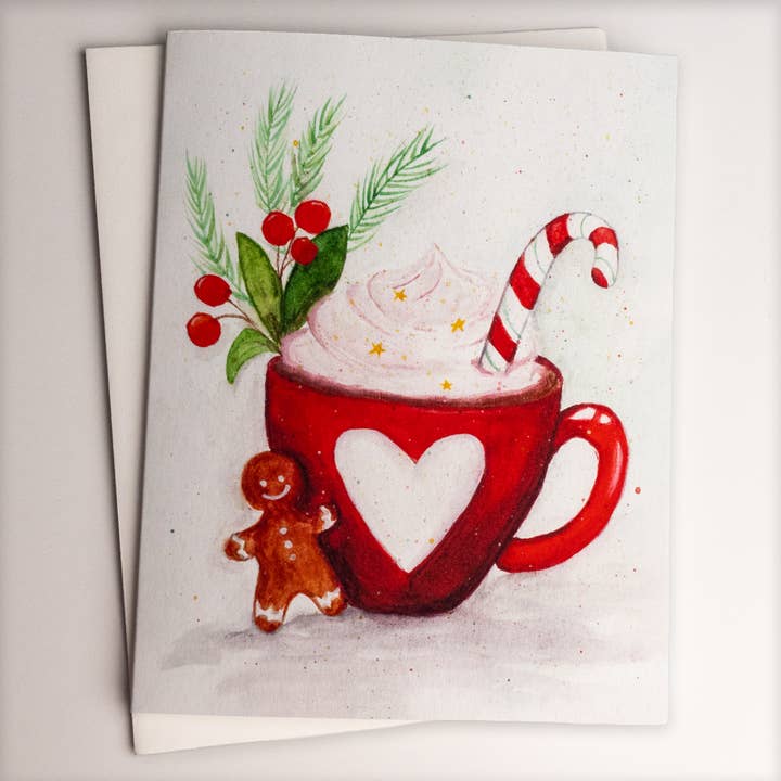 Mug of Cocoa Christmas Card | Cup of Cheer Holiday Card for wholesale by Correspondence Paper Company