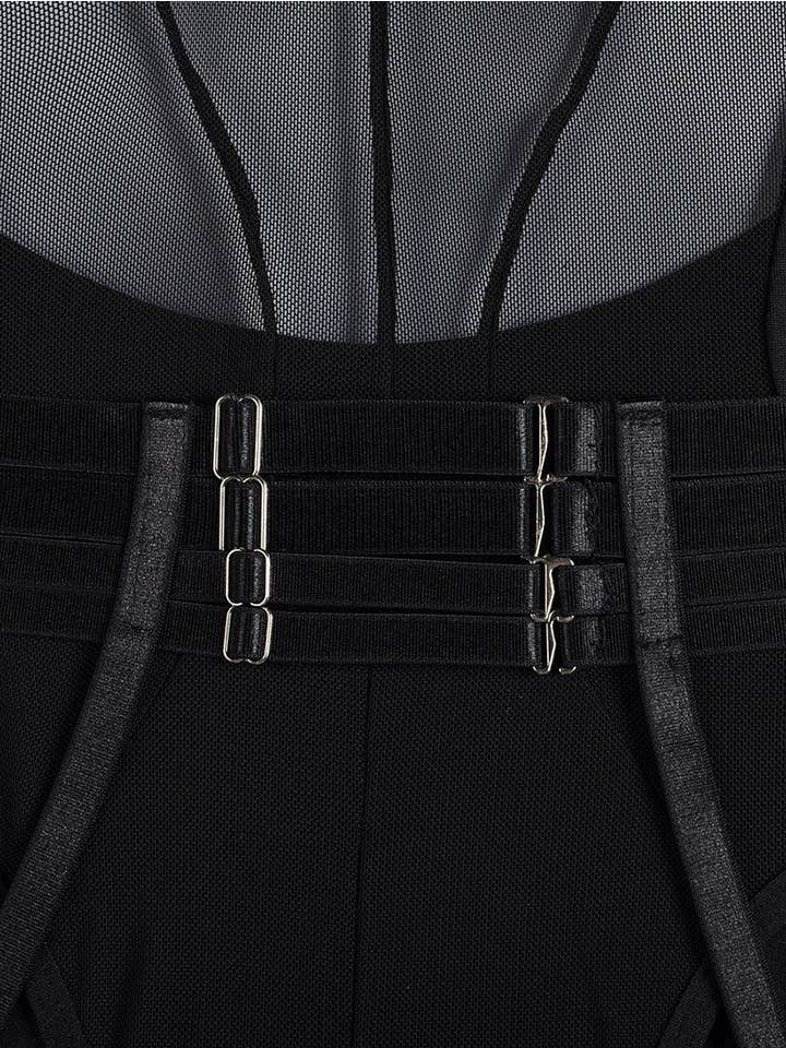 Tourtiwi - Wholesale Lingerie Bodysuit - Women's - Sexy Mesh Halter Lingerie Bodysuit8