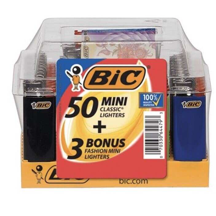 EcoQuality - Wholesale Lighter - Bic Lighter Multi Color 50+3 Count Tray