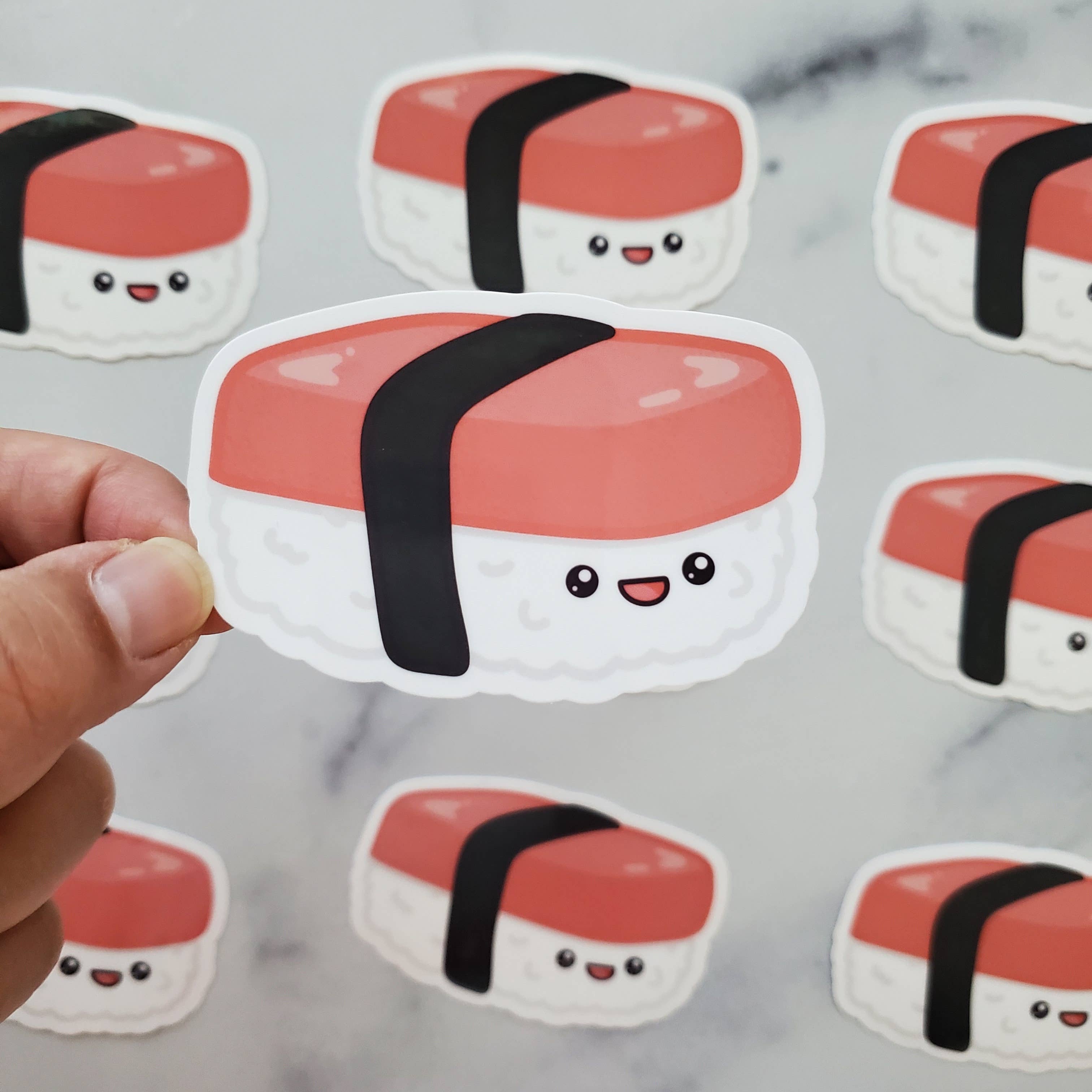 Muijistudio - Vente Autocollant - Autocollant en vinyle Spam Musubi | Sticker Spam Canned Ham Asian food