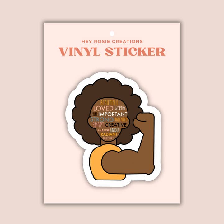 Adesivo motivazionale per donne nere per la vendita all'ingrosso da parte di Hey Rosie Creations