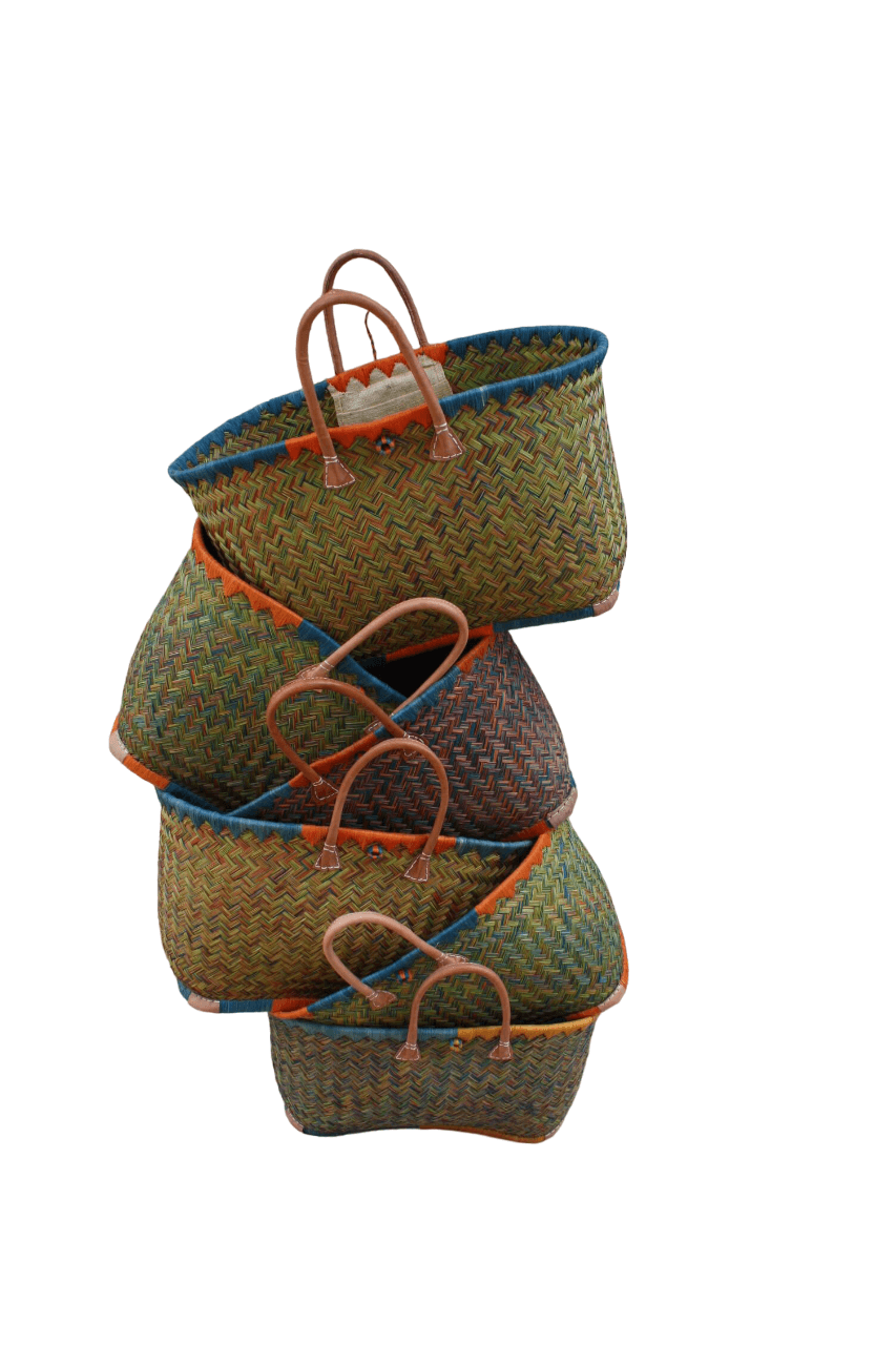 Boutique Huléti - Wholesale Beach Bag - LARGE Madagascar Basket - Solid - Shopping & Beach - Several colors to choose from: Blue, Green, Pink, Purple, Yellow, Orange, Orange, Natural...1
