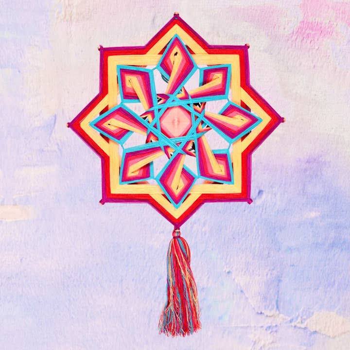 Mexikansk handgjord dekoration ”Mandala” i ull för wholesale av PINK PAMPAS