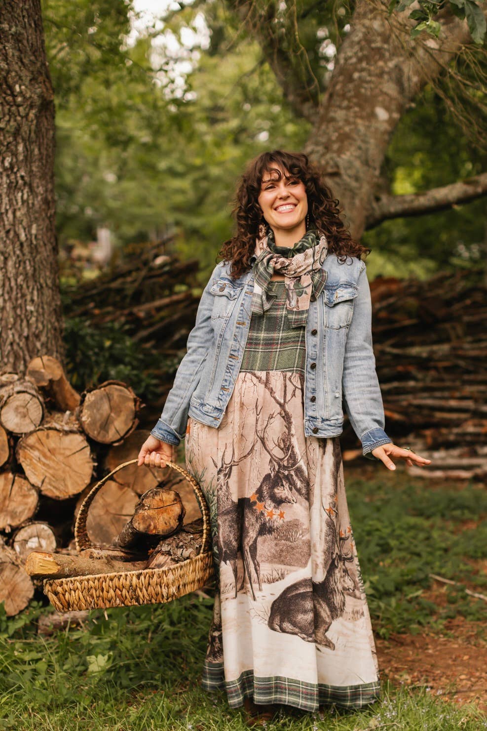 Market of Stars (USA) - Wholesale Dress - Women's - Winter Wish Bohéme Long Maxi Slip Dress w/ Christmas Deer17