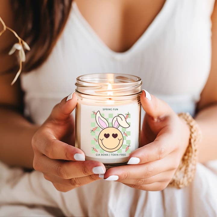 Gia Roma - Wholesale Jar/Filled Candle - Retro Easter Candles + Cute Spring Soy Scented Candle Jars