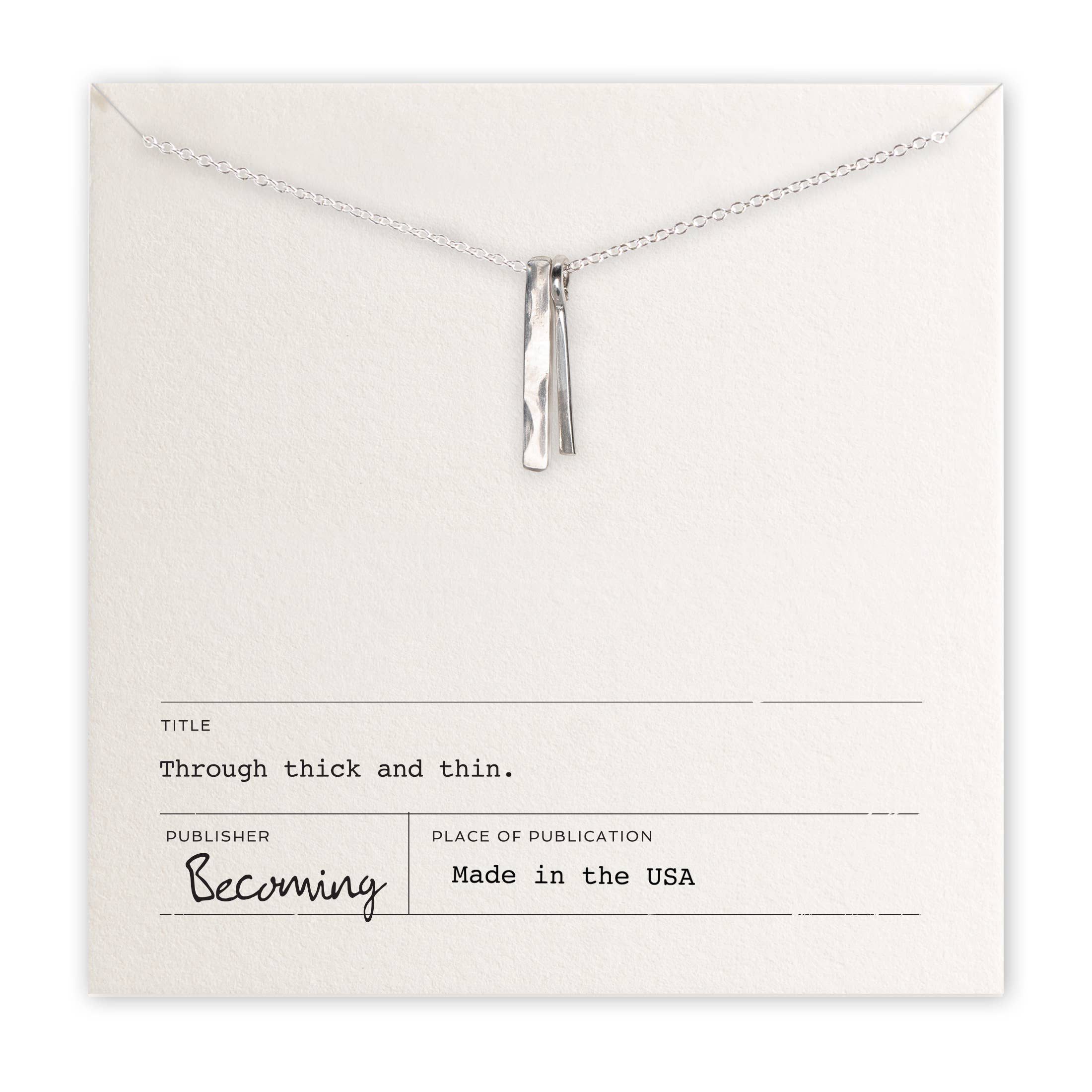 Becoming Jewelry - Wholesale Pendant/Charm Necklace - Through Thick & Thin Necklace1