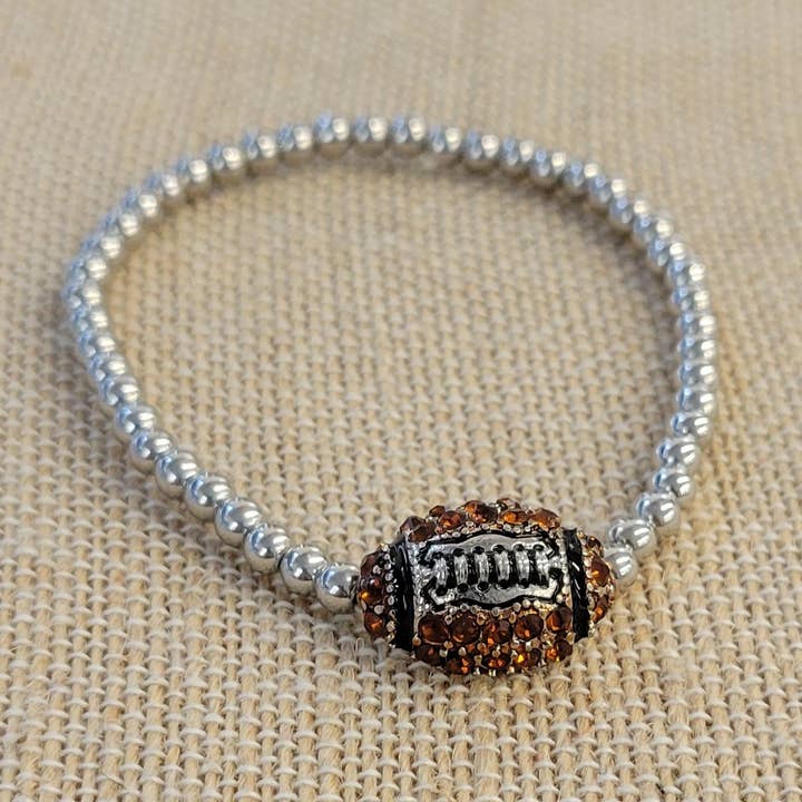 Football Stretch Bracelet - Closeout Item! SBI-B6054 for wholesale by Sadie Green's Jewelry