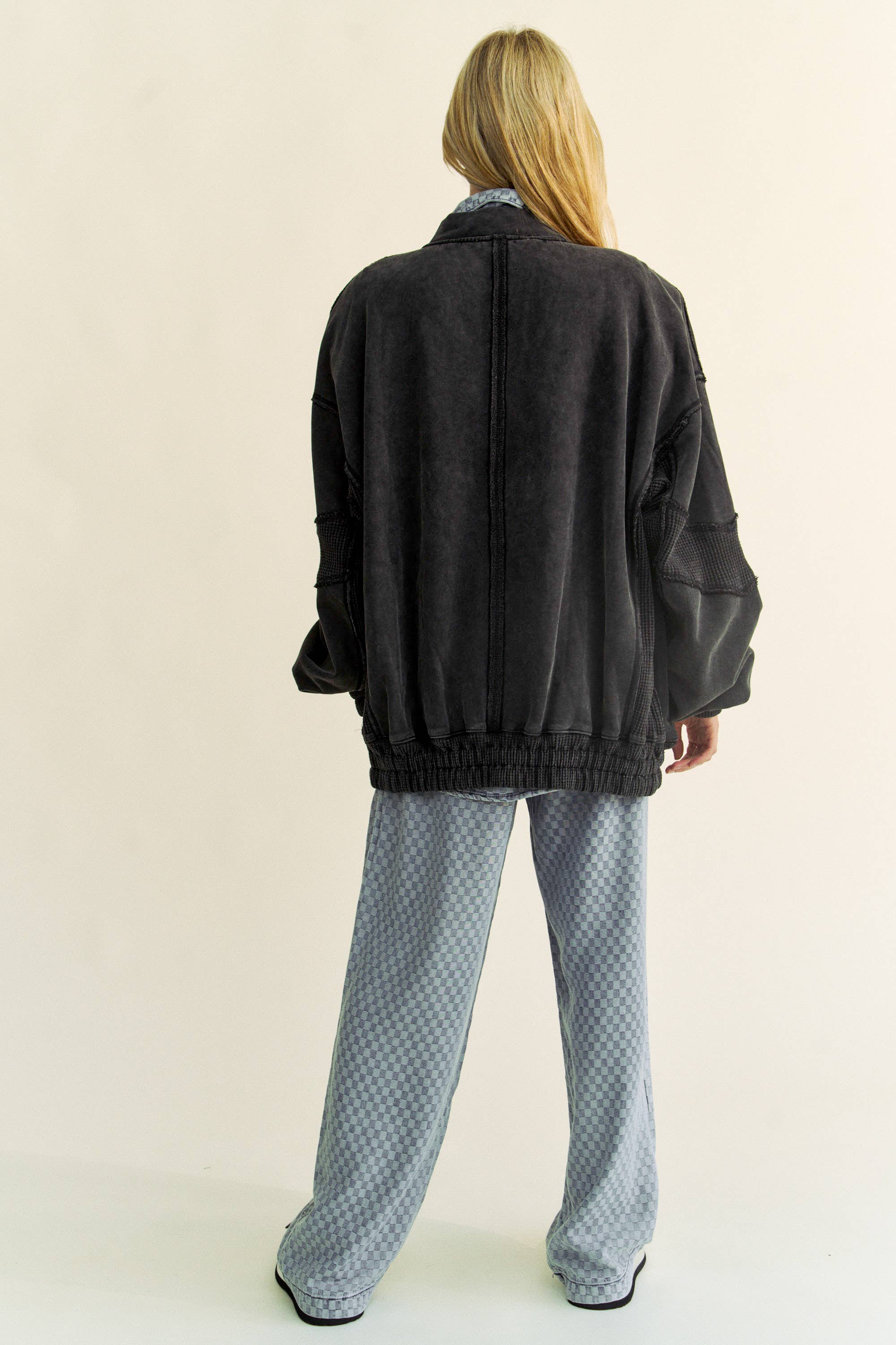 Davi & Dani - Wholesale Jas - Dames - FLEECEJACK MET WAFELRAND EN RITSSLUITING AAN DE VOORKANT19