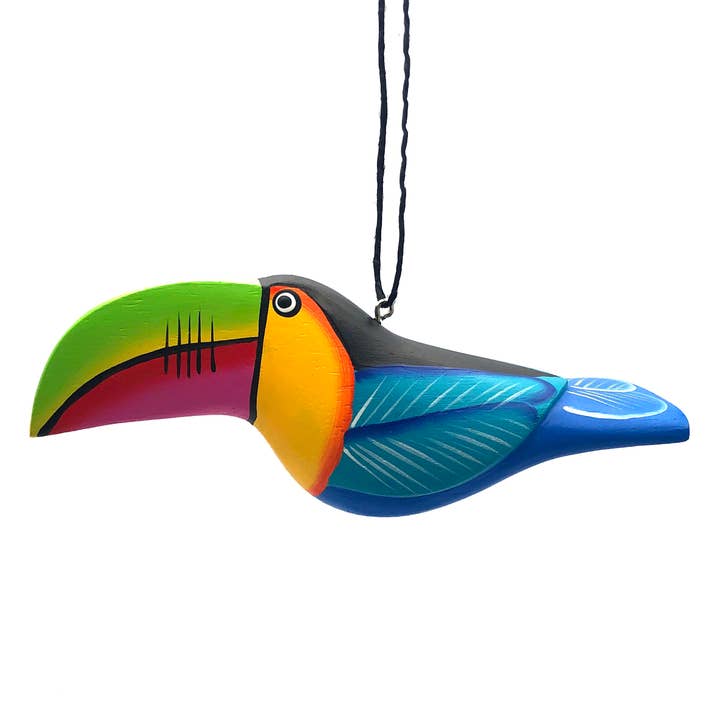 Women of the Cloud Forest – wholesale Ornament – Whimsical Toucan Balsa Ornament