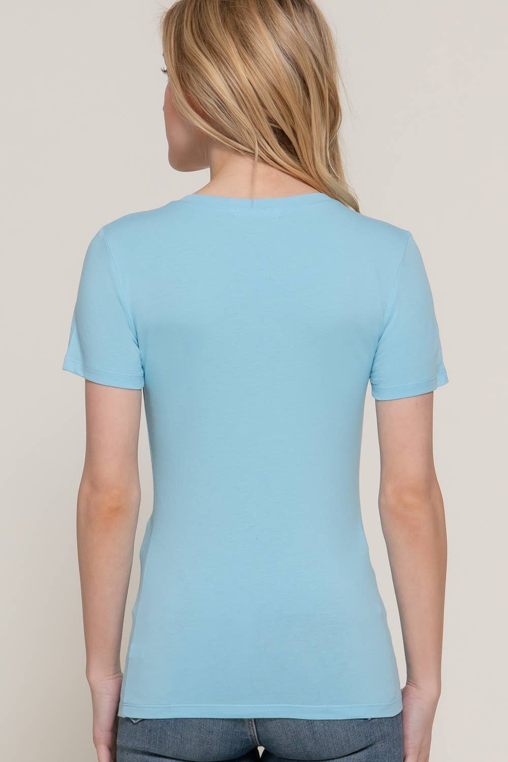 Active Basic | Active USA - Vente T-shirt – femme - Top en jersey de coton et élasthanne à manches courtes et col rond25