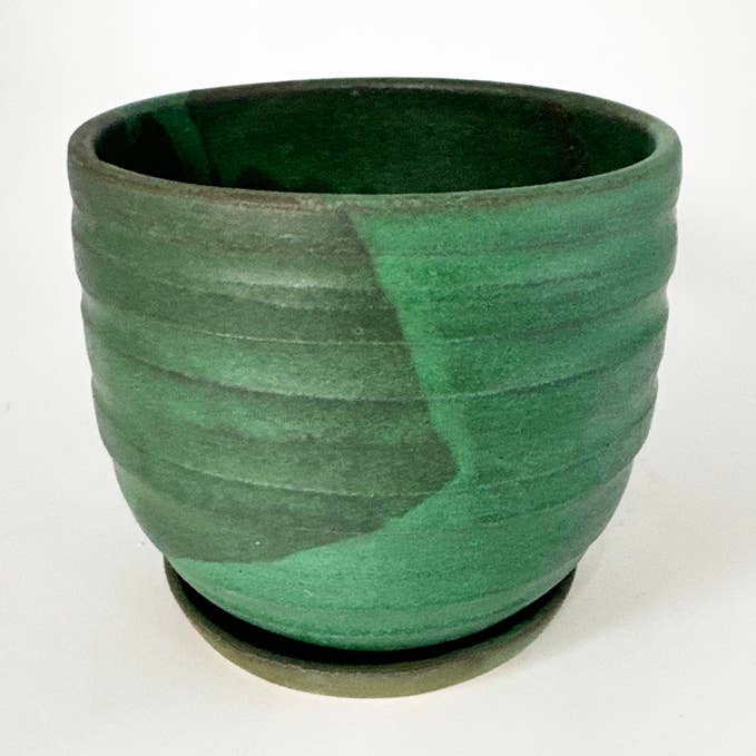 5" groene koperen patina plantenbak voor wholesale door NIKO FAR WEST