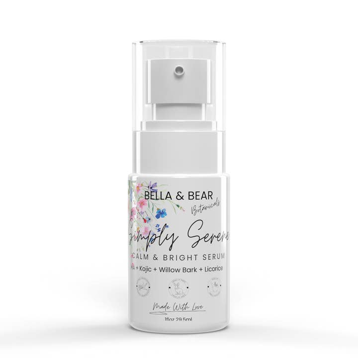 Simply Serene Calm & Bright Botanical Face Serum for wholesale by Bella & Bear