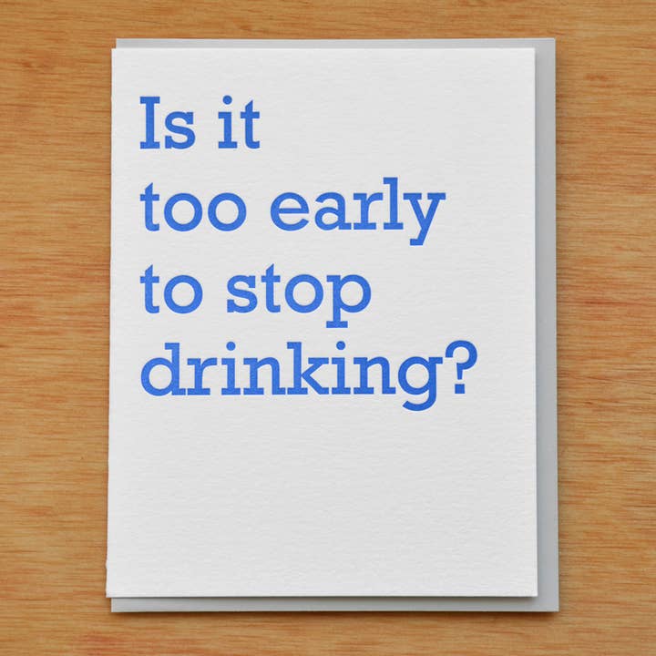 Muito cedo para parar de beber cartão por atacado de McBitterson's