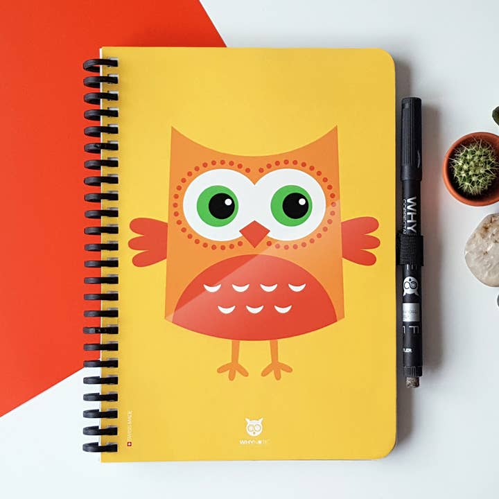WhyNote Book - Venta al por mayor Cuadernos - Cuaderno reutilizable - A5 - Amarillo dibujos animados